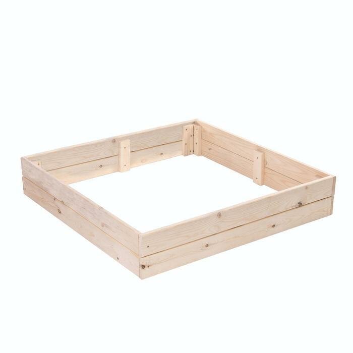 Деревянная песочница Greengo без крышки, 100х100х20 см, сосна