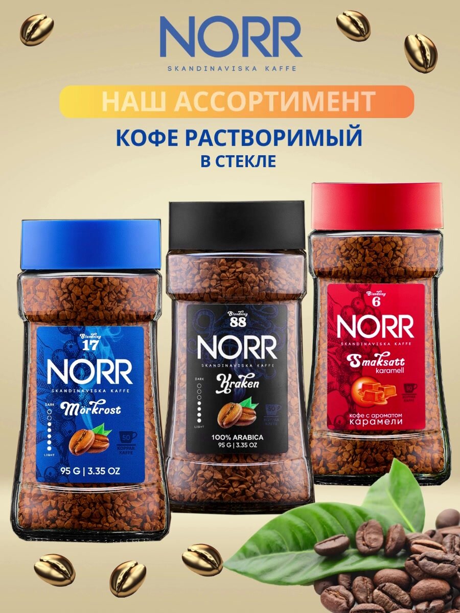 Кофе растворимый Norr "Morkrost №17", сублимированный, арабика, 95г — фото 1