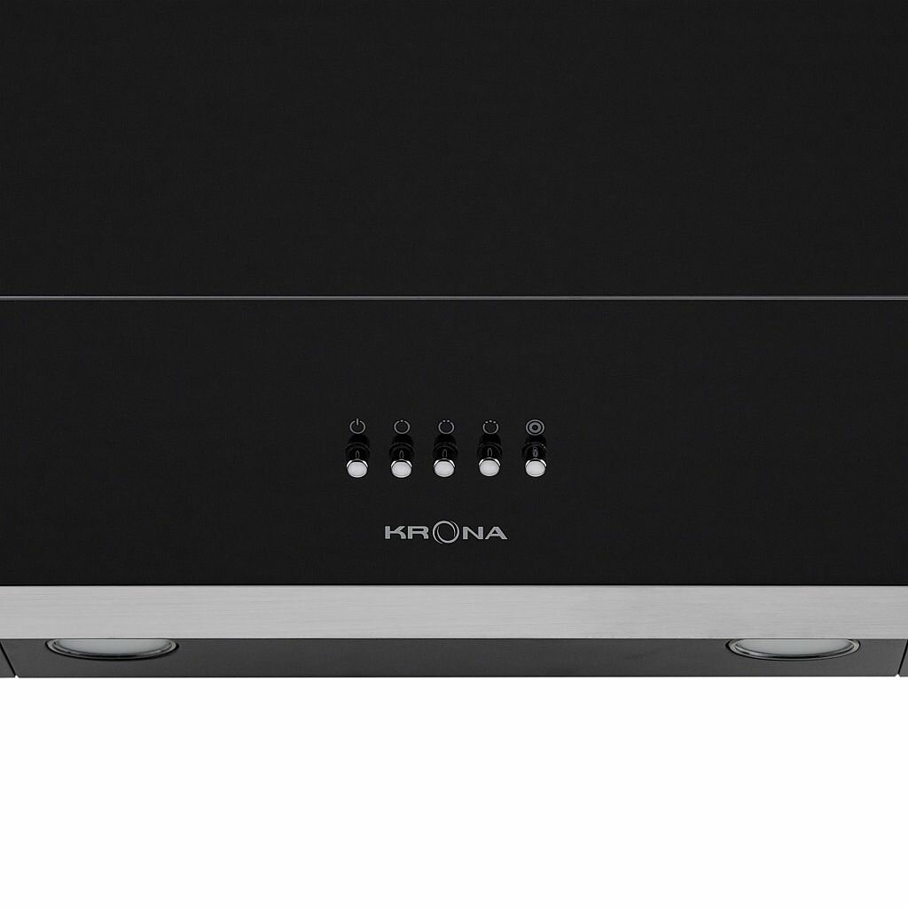 Пристенная вытяжка Krona IRIDA 600 black push button — фото 1