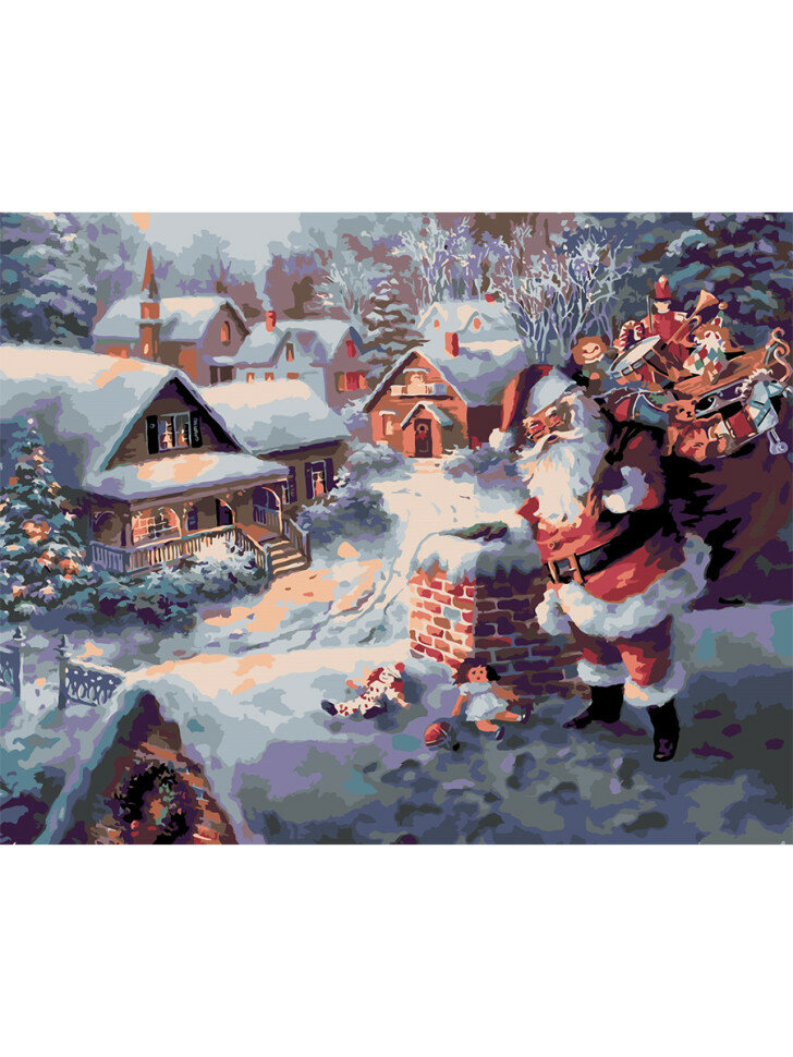 Картина по номерам "Дед мороз с подарками" — фото 1