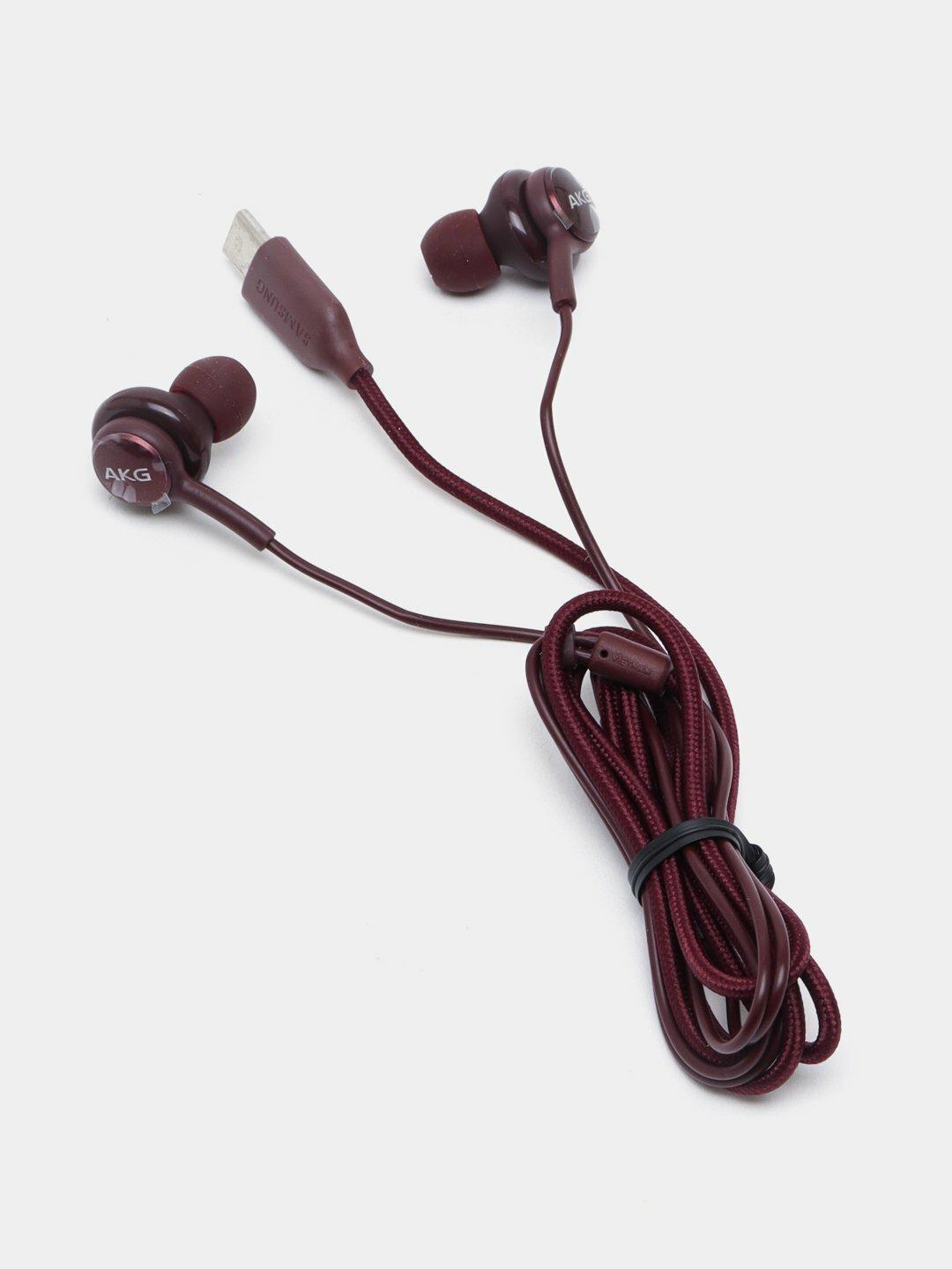 Проводные наушники RED для MI и Samsung, AKG EO-IC100BBEGRU Type-C white, Багровый — фото 1