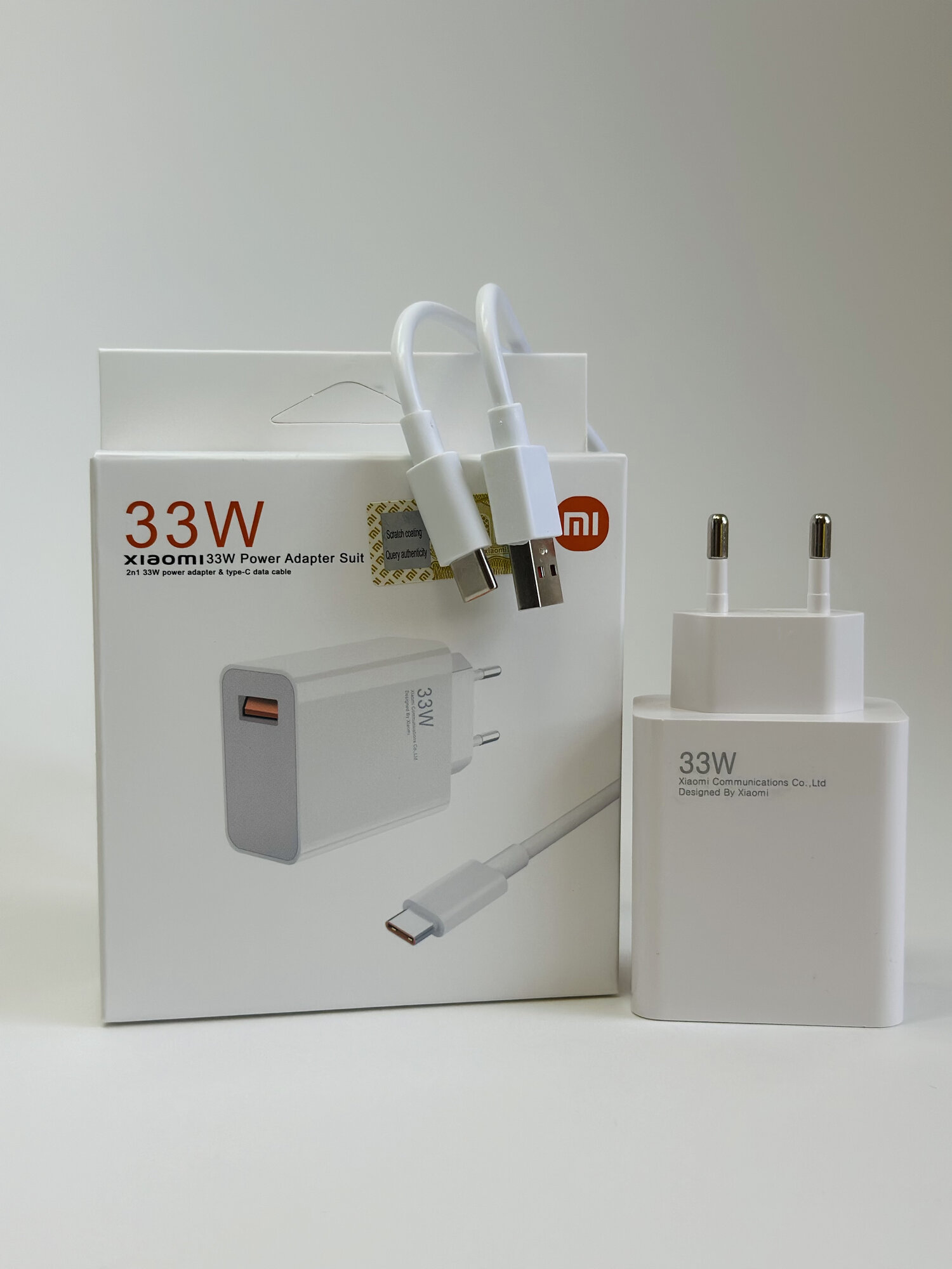 Быстрое зарядное устройство Fast Charge для телефона Samsung, IPhone, Xiaomi 33W с кабелем USB-C , Блок питания для телефонов с кабелем USB TYPE-C — фото 1