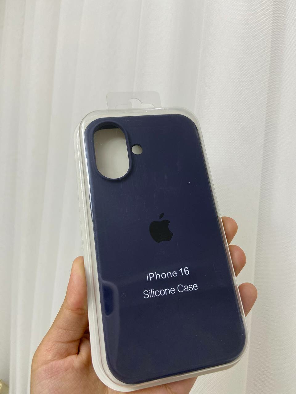 Чехол "темно-синий силиконовый", противоударный, для iPhone 16, soft touch