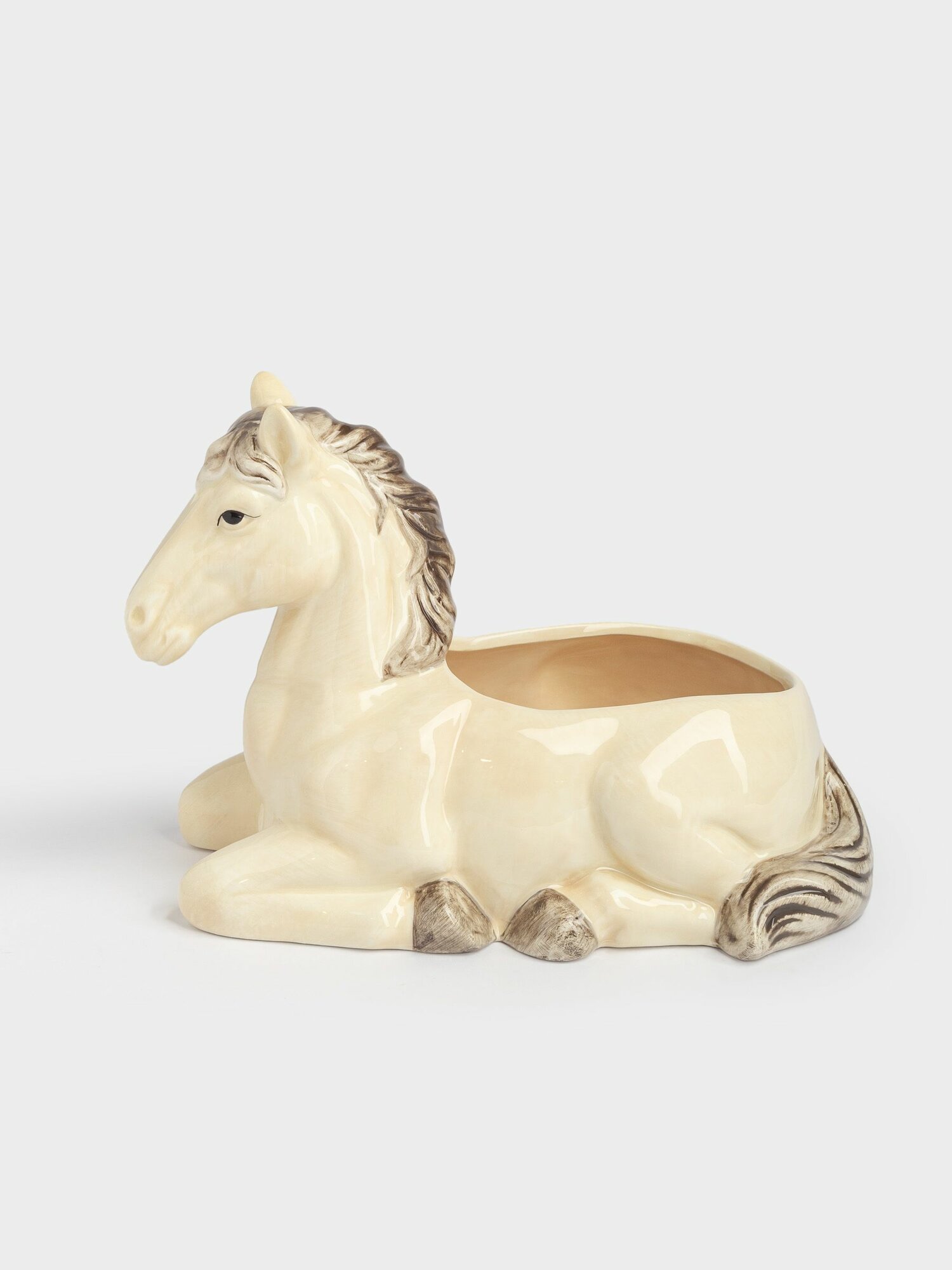Конфетница 26х18 см керамика бежево-коричневая Конь Natural horse