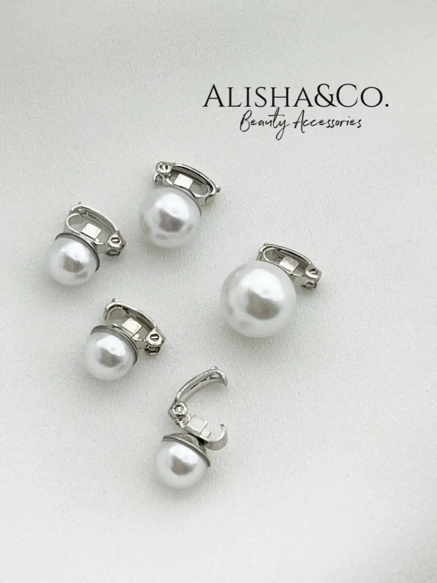 Аксессуар для волос Зажимы-клипсы Жемчуг №1 в наборе 5 шт.