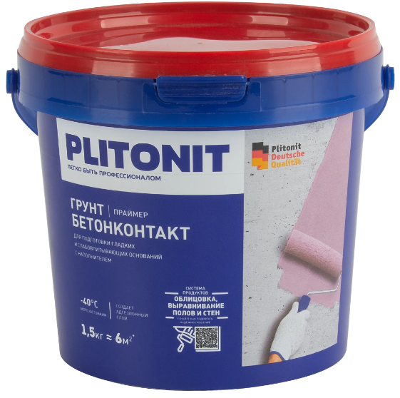 Плитонит грунтовка бетонконтакт розовая (1.5кг)