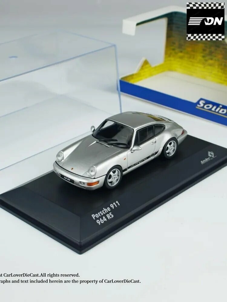 Modèle Réduit Porsche 911 (964) RS 1994 Argenté - Échelle 1:43 Solido, Neuf