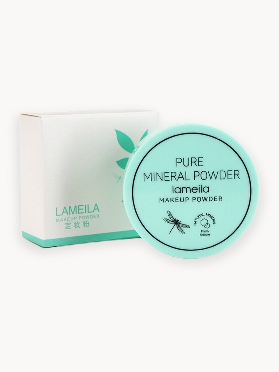 Пудра LAMEILA, рассыпчатая, тон 3, для всех типов кожи, с спонжем, 24 ч стойкости