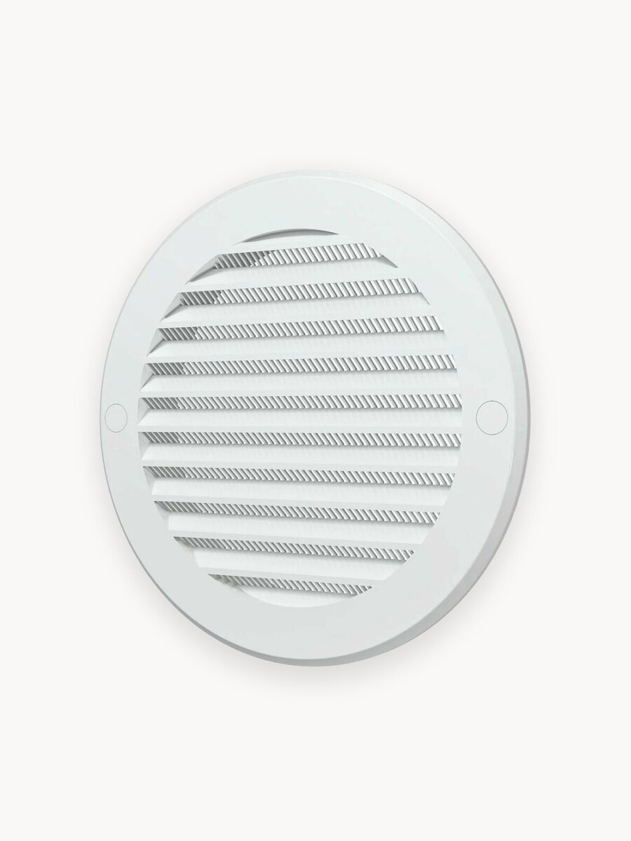 Решетка вентиляционная круглая Era 12РКС, D125 мм, белый пластик, с сеткой