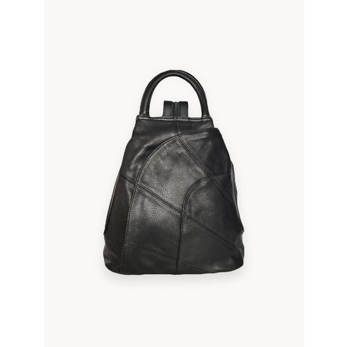 Рюкзак треугольник городской CAPRI кожаный женский CAP-9217-w черный