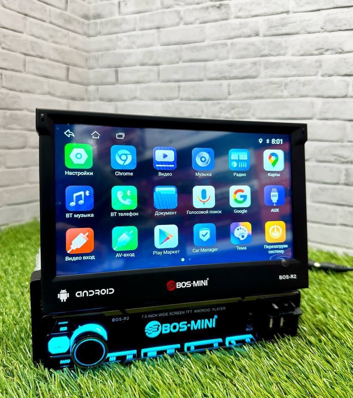 Выдвижная Android Магнитола BOS MINI R2 IPS дисплей 7 дюймовый 4/64 GB, GPS, Wi-Fi, Bluetooth