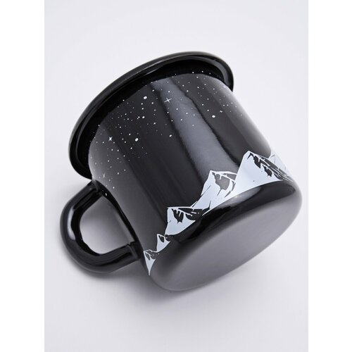 Эмалированная кружка Ночь в горах (без оплетки) черная