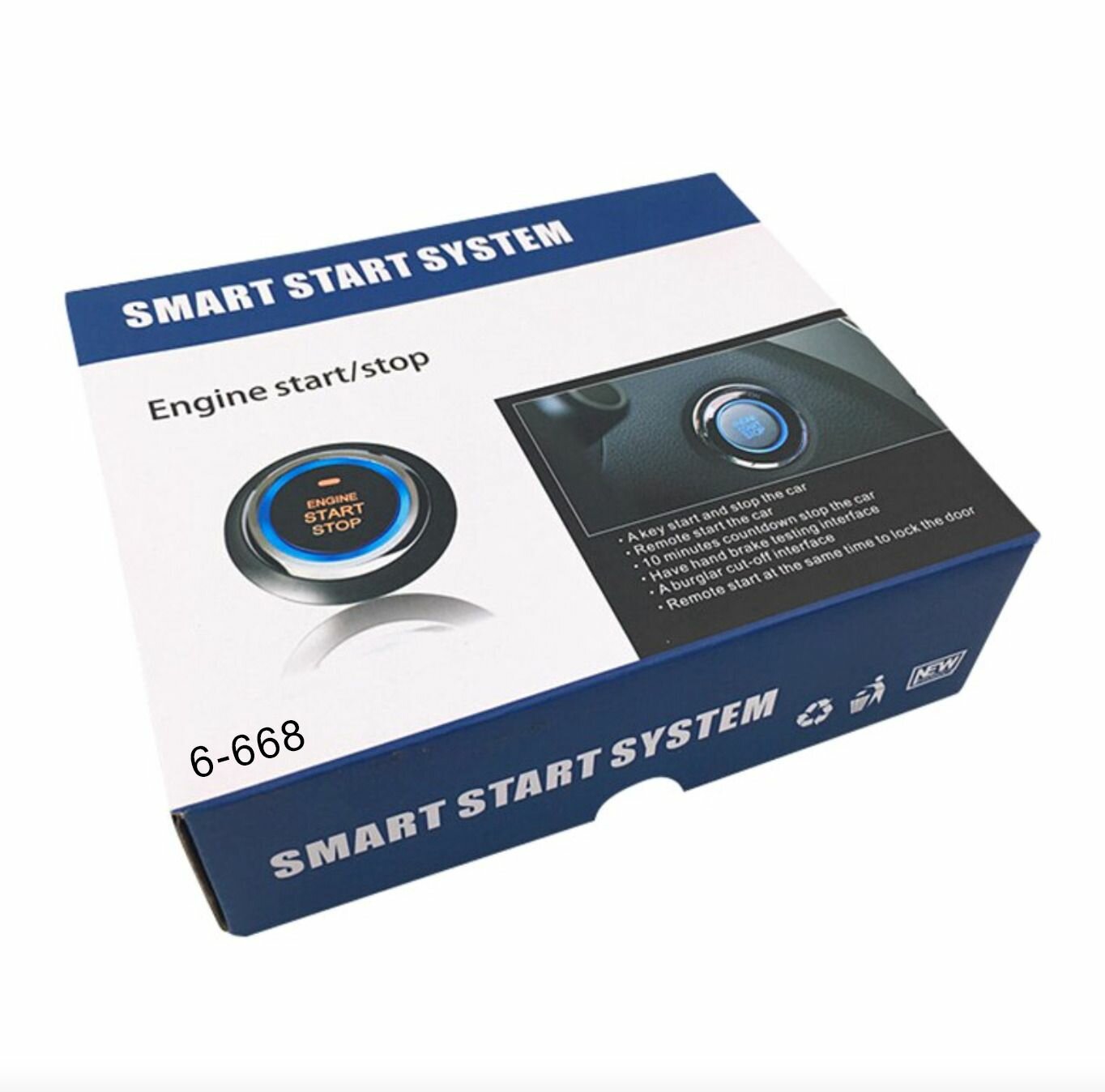 Кнопка Старт/Стоп с иммобилайзером чёрная SMART START SYSTEM