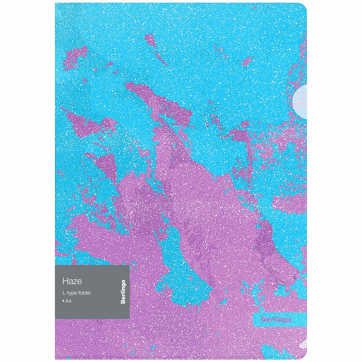 Папка-уголок Berlingo Haze (А4, 200мкм, пластик) голубая/сиреневая, рисунок с эффектом блесток (LFG_A4921), 240шт.