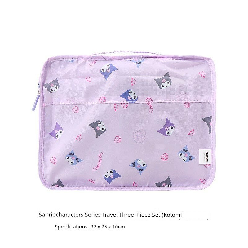 MINISO Sanrio Kuromi Набор для путешествий, Косметичка, Органайзер для белья, 3 шт, Travel Storage Bag