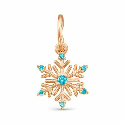 фото Подвеска красная пресня, серебро, 925 проба, фианит, размер 1.7 см.