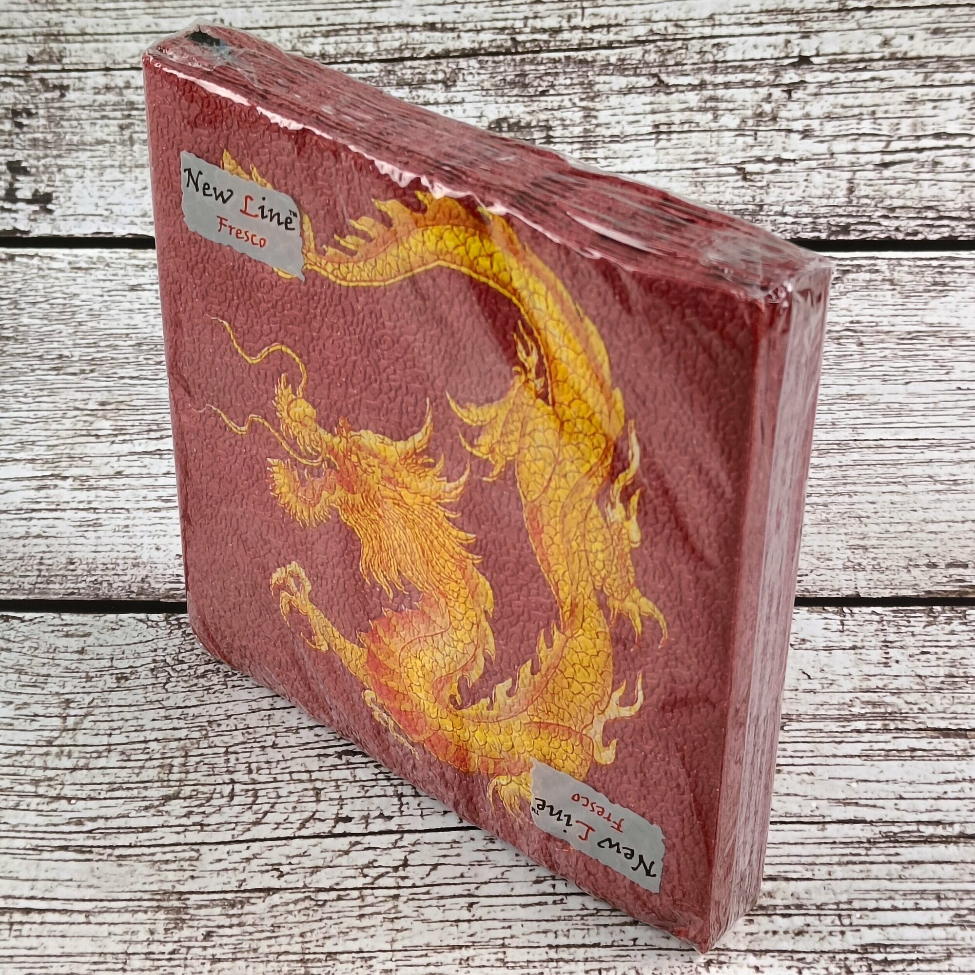 Бумажные салфетки Дракон на красном, 2 слоя, размер:33х33 см, 20 шт - фотография № 7