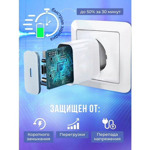 Зарядное устройство USB-C 20W Type-C / Быстрая зарядка 20 Вт, белый mass 20w uk pd adapter iphone new charging adapter type c slote mh07