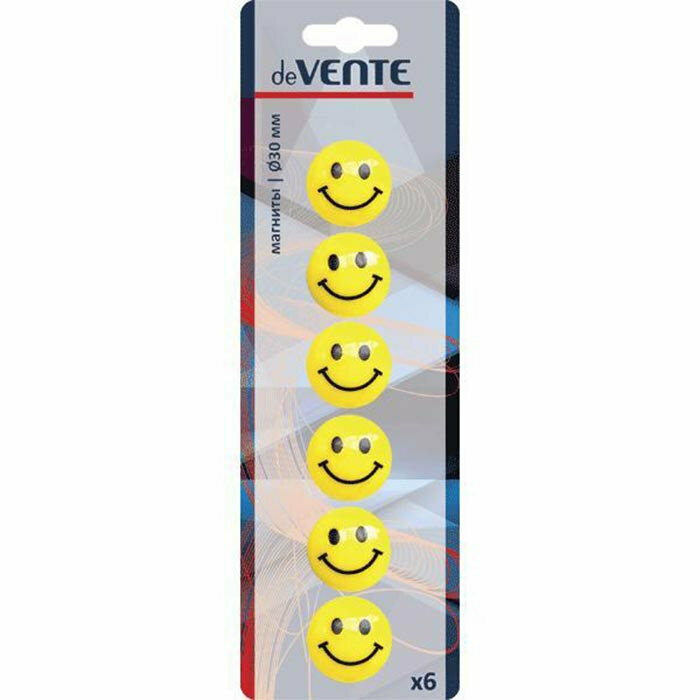 Магниты для доски офисной Smile, 6 шт. deVENTE - фото №2