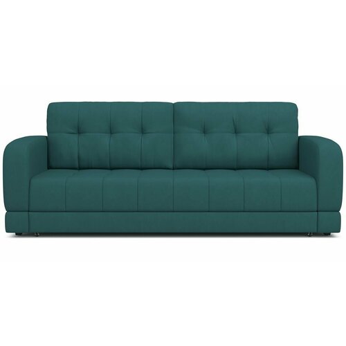 Прямой диван-кровать раскладной PUSHE Бейкер 2, велюр, зеленый Formula 697