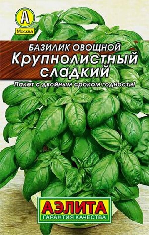 Семена Базилик Крупнолистный сладкий Прян. (раннеспелый) ЛД (Аэлита) 0,3г