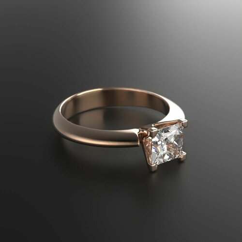 Кольцо помолвочное Constantine Filatov помолвочное кольцо с бриллиантом, красное золото, 585 проба, бриллиант, размер 17.25, розовый кольцо diamonele принцесса монако