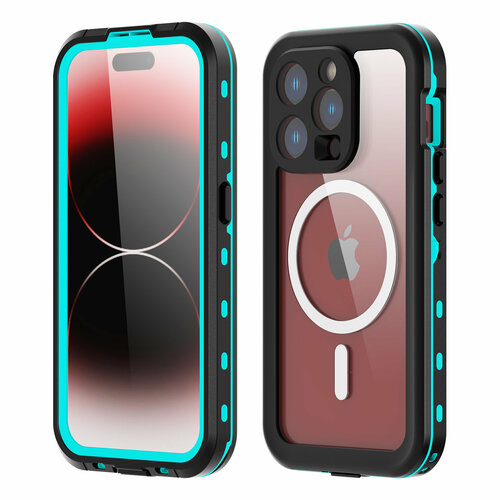 Чехол для iPhone 15 Pro Redpepper Dot+ водонепроницаемый и ударопрочный, голубой