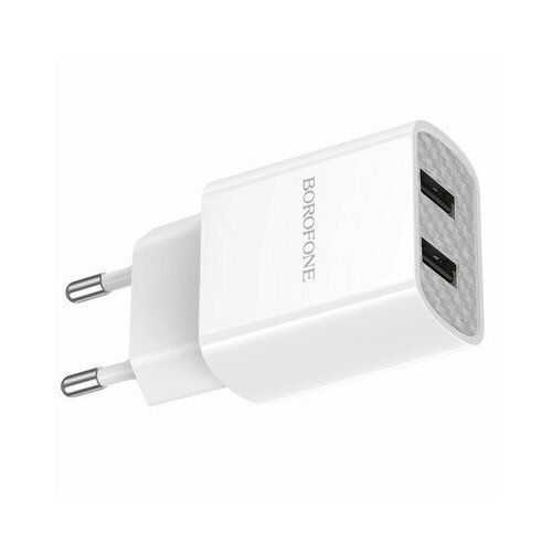 Сетевое зарядное устройство Borofone BA53A, 2xUSB, 2.1 А, белое