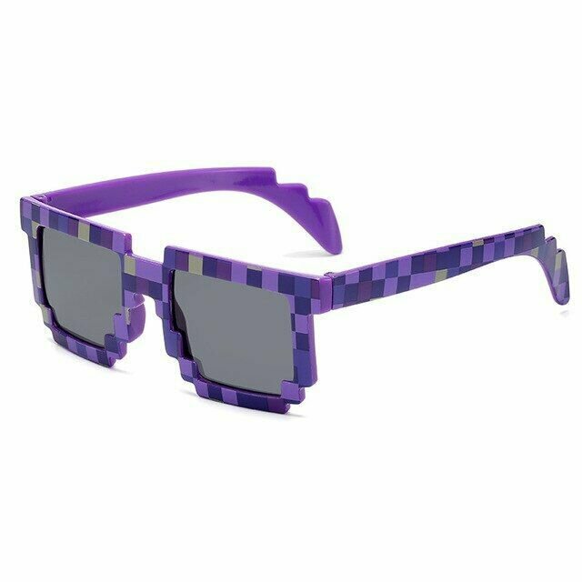 Карнавальные очки Пиксели фиолетовые
