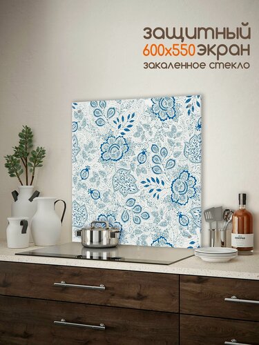 Изображение товара Защитный экран для плиты 600х550 мм. Стеновая панель для кухни. Фартук для кухни на стену