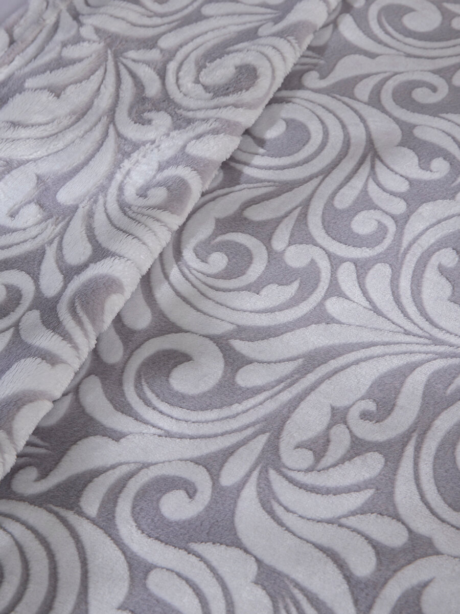 Плед 180х200 на кровать диван пушистый покрывало, Tessolo Home "Империал", серый