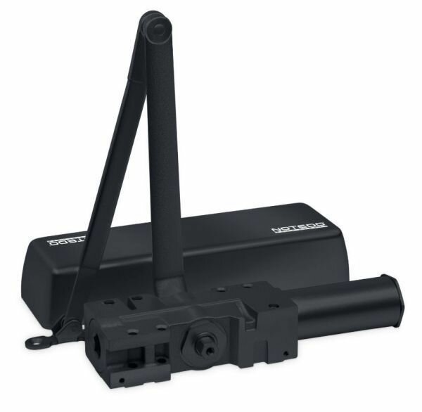 фото Доводчик дверной NOTEDO DC-020-200 DA с кожухом и кронштейном BLACK до 200 кг.