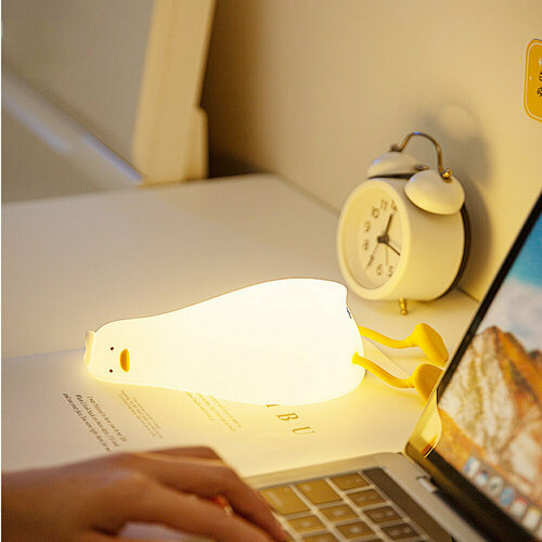 Милый утенок, светодиодная силиконовая лампа, перезаряжаемая 5V, USB, ночник для детской спальни