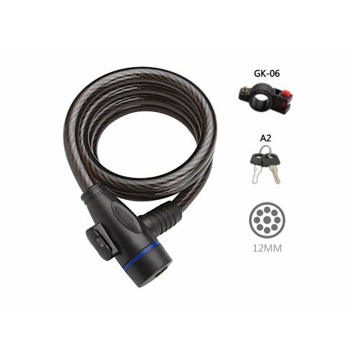 фото Golden key замок тросовый 12х1800мм с ключом и держателем