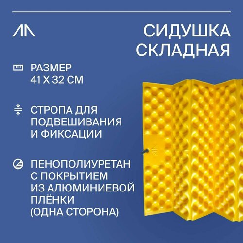 фото Сидушка туристическая складная goraa z-fold с теплоотражающим алюминиевым покрытием