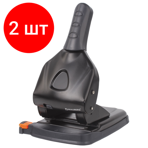 lodka badger heavy duty 470 al Комплект 2 шт, Дырокол металлический мощный BRAUBERG Heavy duty до 65 листов, эргономичный, черный