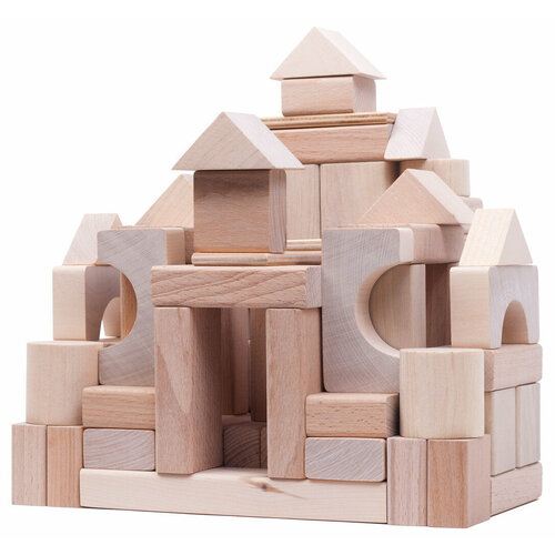 фото Конструктор деревянный "строим сами" неокрашенный (66 деталей) краснокамская игрушка