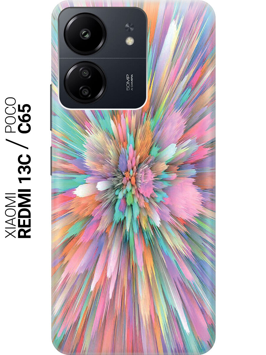 Силиконовый чехол на Xiaomi Redmi 13C / Poco C65 / Сяоми Редми 13С / Поко С65 с рисунком "Красочный взрыв"