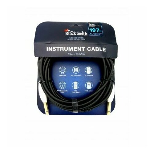 Кабель аудио 1xJack - 1xJack BlackSmith Instrument Cable Mute Series 19.7ft MSIC-STS6