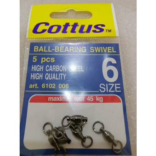фото Карабин с подшипником cottus ball-bearing swivel #6 (5шт)