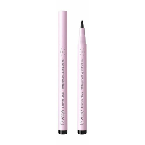 Водостойкая жидкая подводка-фломастер для глаз / Divage Forever Black Waterproof Liquid Eyeliner