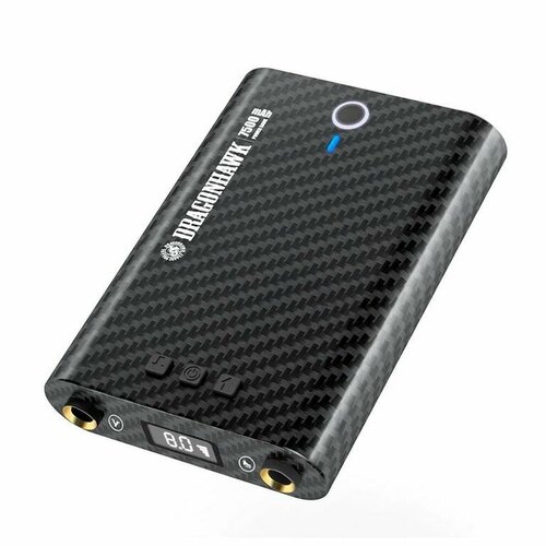 Цифровой блок питания аккумулятор для тату и татуажа Dragonhawk Portable Charger Tattoo Power Supply Carbon Fibre