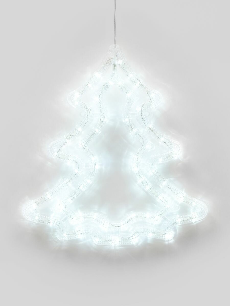 ULD-H3543-070/STA WHITE IP20 XMAS TREE Фигура светодиодная Ёлочка, 35х43 см. Подвесная. 70 светодиодов. Белый свет. Провод прозрачный. TM . Uniel - фото №7