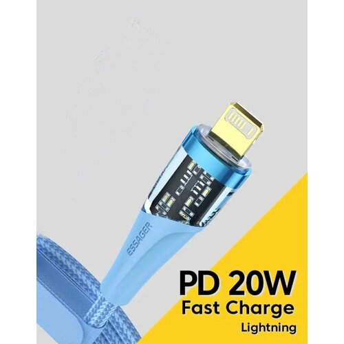Кабель USB-Lightning для iphone голубой usb кабель foxconn type c lightning для iphone ipod ipad белый 1м