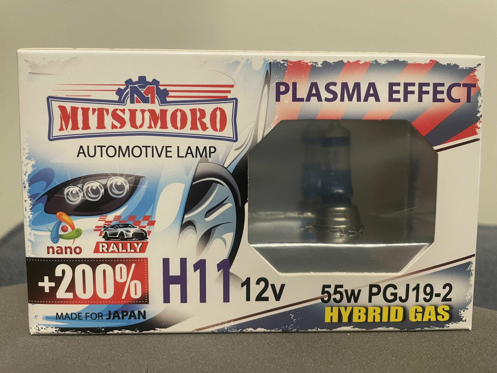 Лампа галогенная MITSUMORO H11 12V 55WPGJ19-2 +200% PLASMA EFFECT