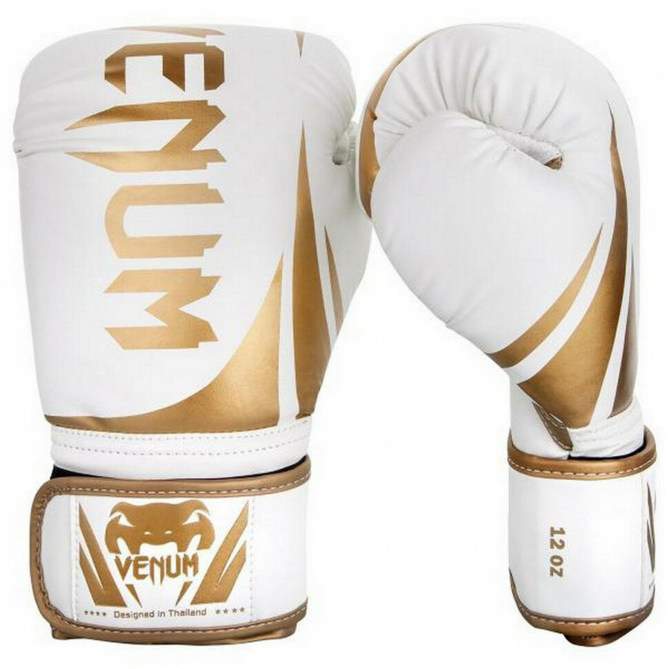 Боксерские перчатки Venum Challenger 2.0 8oz белый, золотой