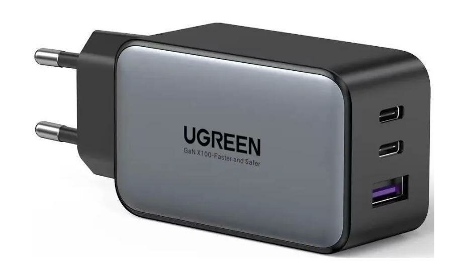 Сетевое зарядное устройство UGREEN CD244 USB-A + 2 USB-C 65W GAN (10335) Серый