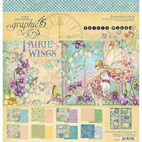 Полный набор бумаги и стикеров Graphic 45 Fairie wings 30,5×30,5 набор карточек graphic 45 kaleidoscope 32шт