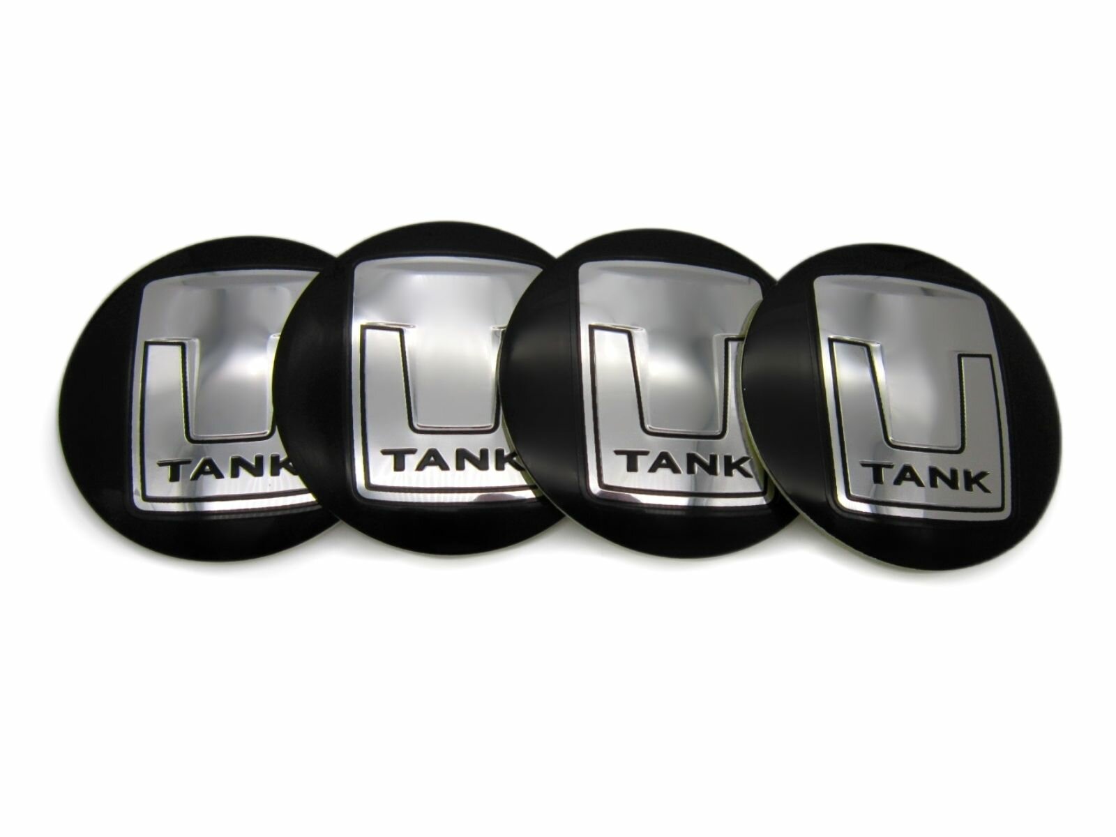 Наклейки на колесные диски и колпаки TANK silver 60 мм алюминий сфера