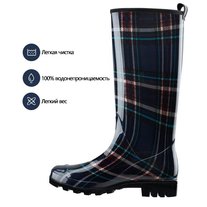 Сапоги HISEA, размер 37, Blue Plaid — фото 1